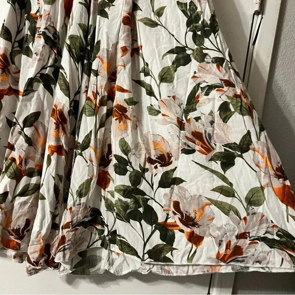 Coco Cabana Cabaña Floral Wide Leg Palazzo Cropped Pants Pull On Vacation Resort - Picture 2 of 10